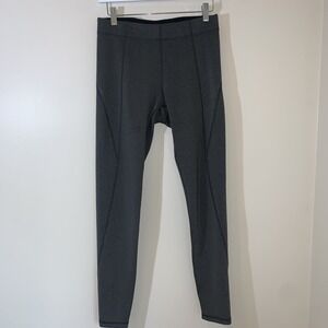 Ivy Park Leggings Womens Medium Gray Logo Ankle Length Zip Pocket Mid Rise‎